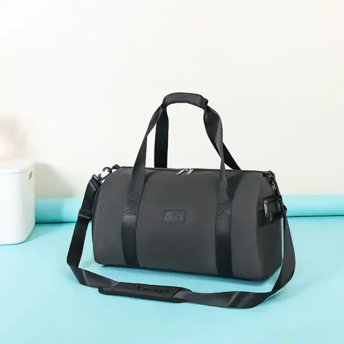 Casual Travel Duffel Bag with Shoulder Strap Gray