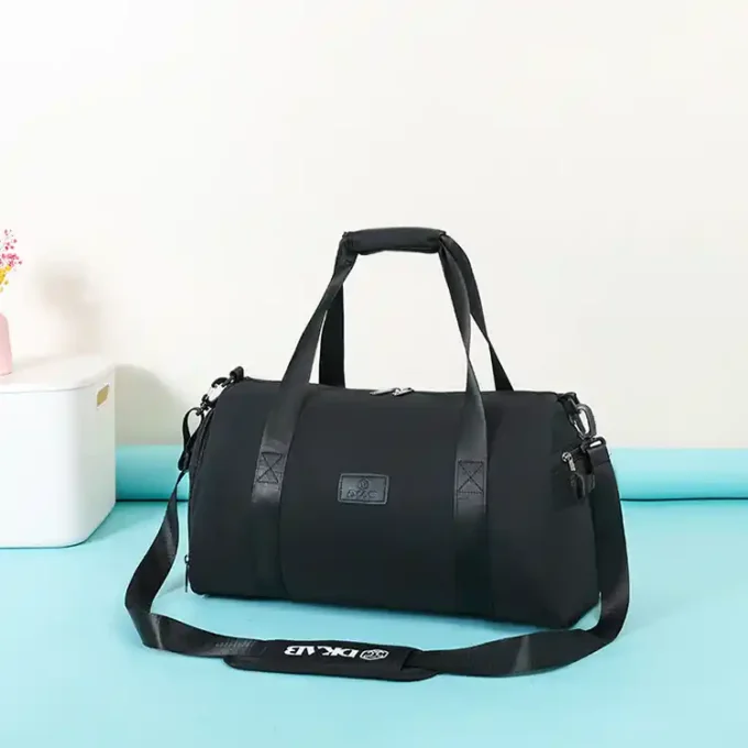 Casual Travel Duffel Bag with Shoulder Strap Black