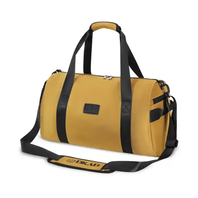 Casual Travel Duffel Bag with Shoulder Strap - Mustard Yellow