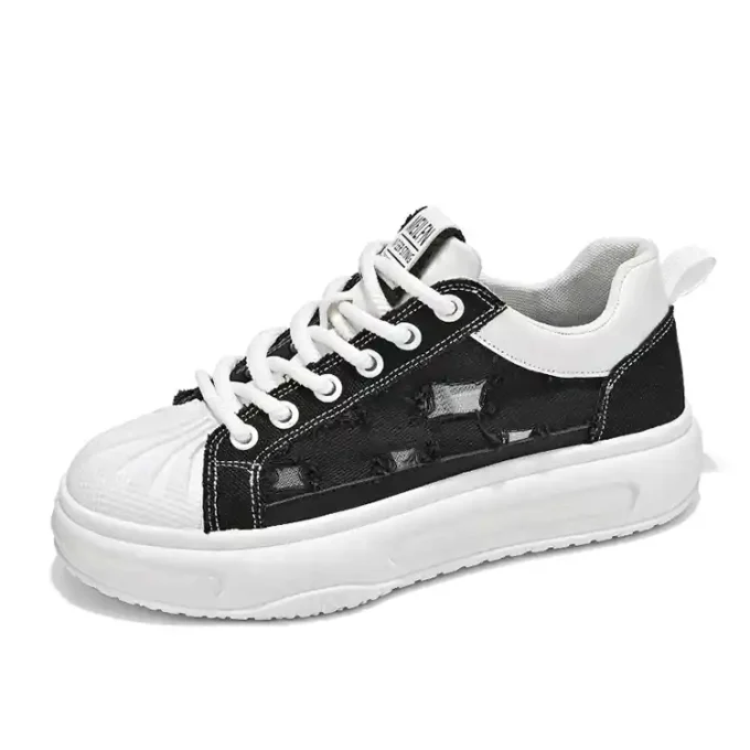 breathable casual canvas flat shoes yellow