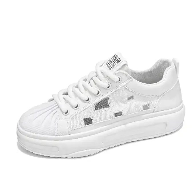 breathable casual canvas flat shoes yellow